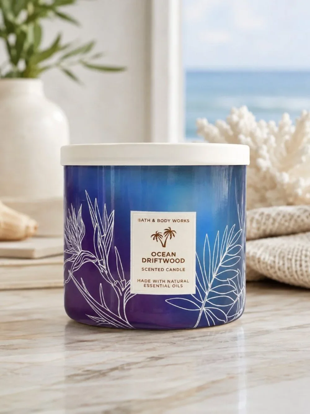 Ocean Driftwood Three Wicks Candle From Bath & body Works